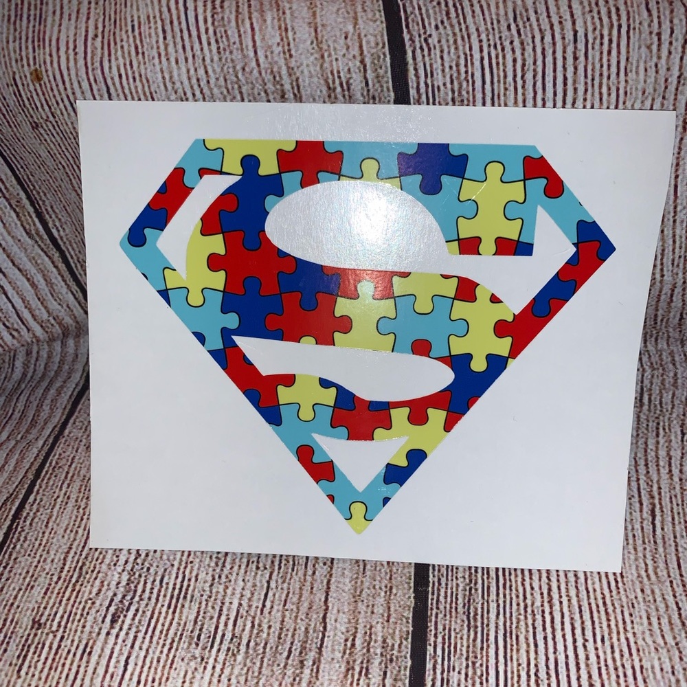 Superman Autism Awareness Puzzle Decal